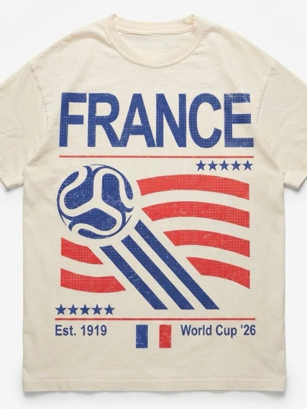Vintage France Soccer World T-SHIRT WHITE OFF